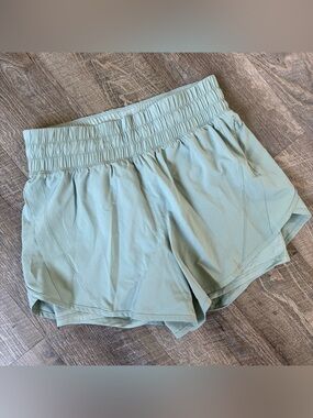 Avia || High-Waist Athletic Shorts in Sage Green